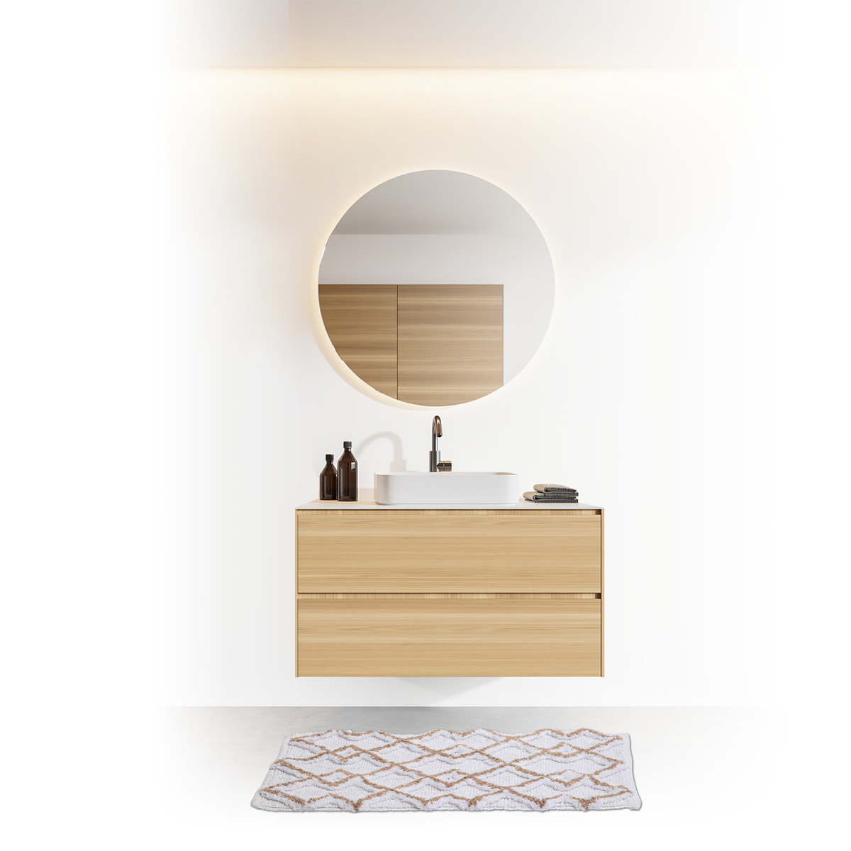 Tapis 50x75 cm Blanc Taupe