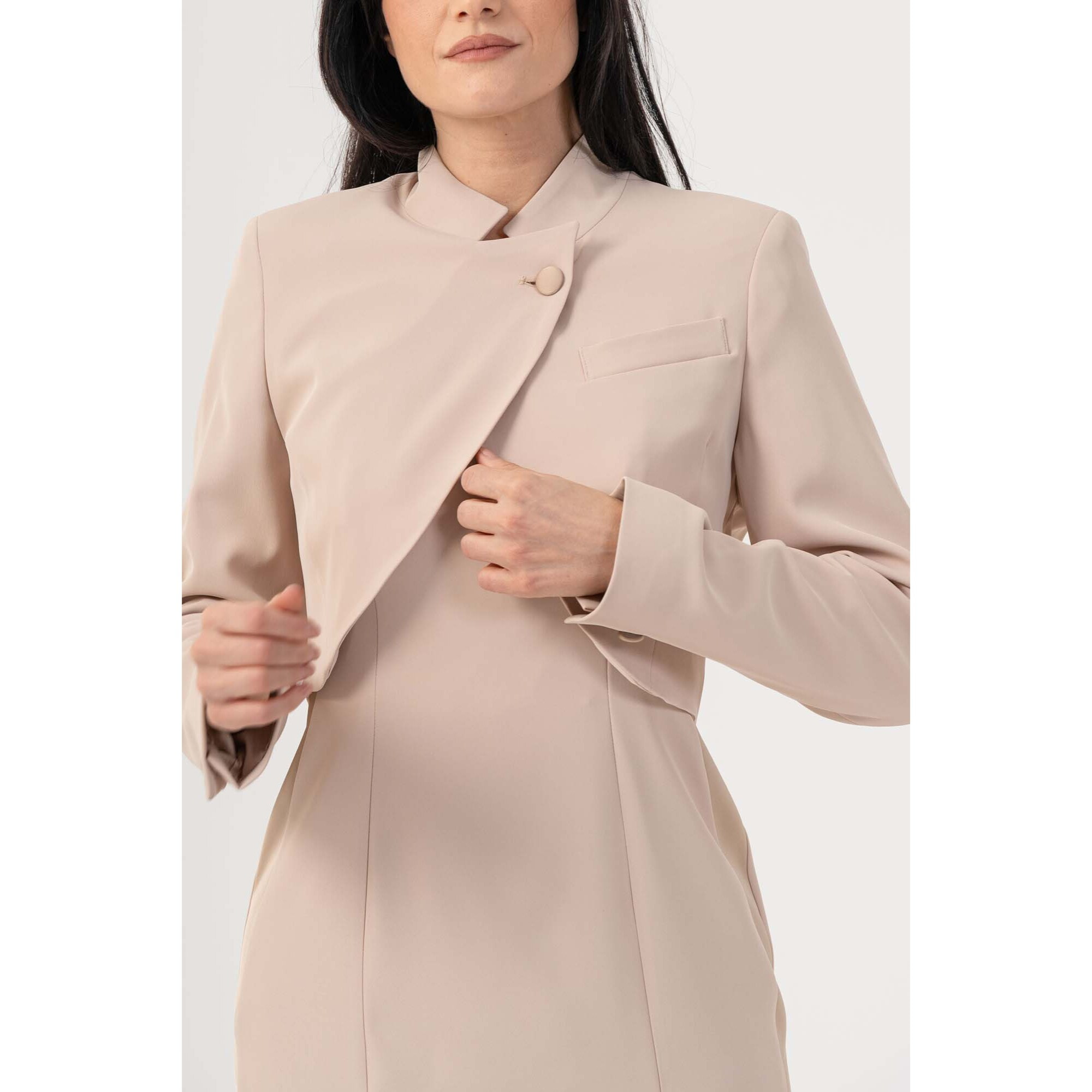 Kocca - Giacca cropped asimmetrica Donna, Tinta unita, Girocollo