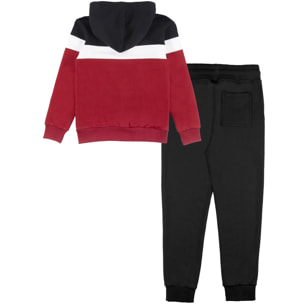 Chándal infantil de invierno, capucha y cremallera en color block de Leone 1947