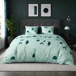 Parure housse de couette 3pcs avec taies oreiller 100%microfibre 60gsm hawak