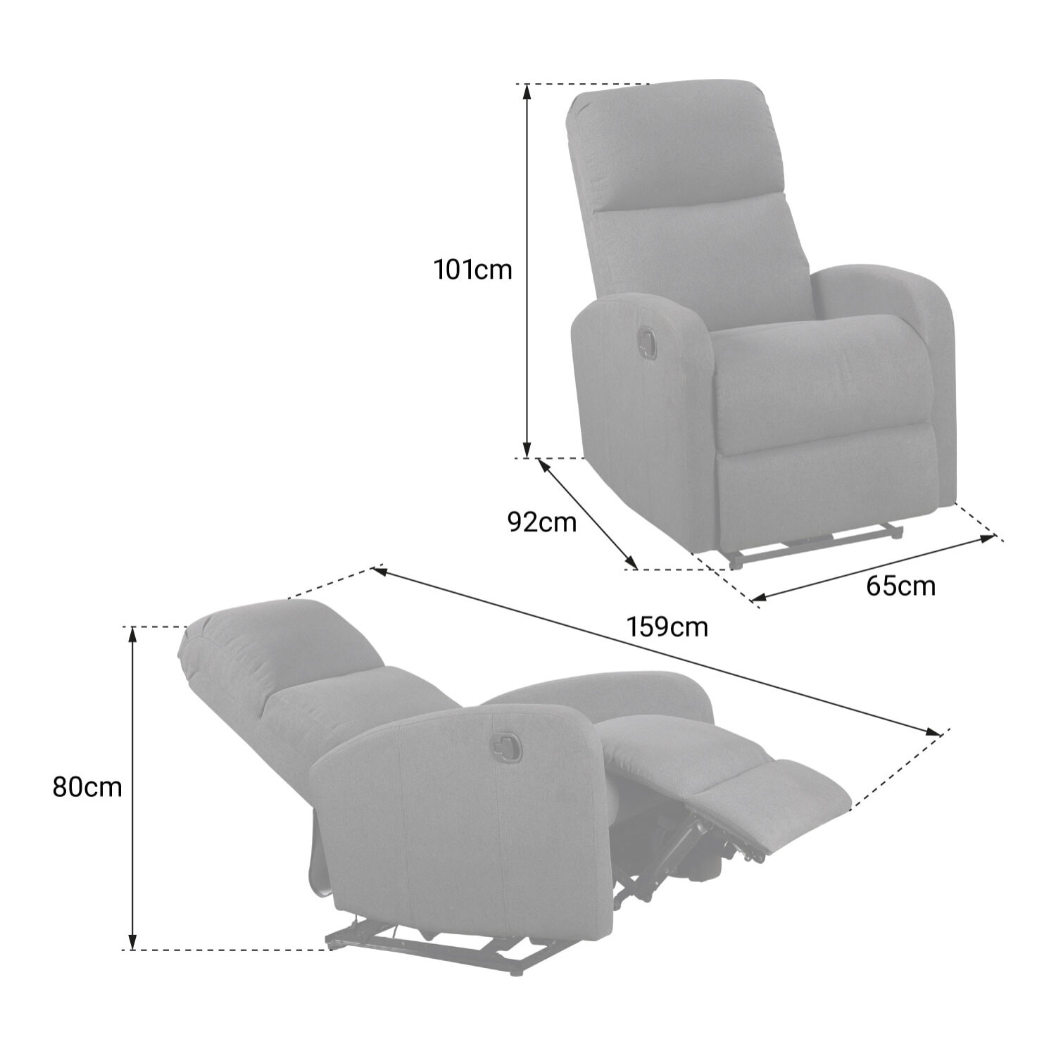 Fauteuil électrique inclinable RELAX gris