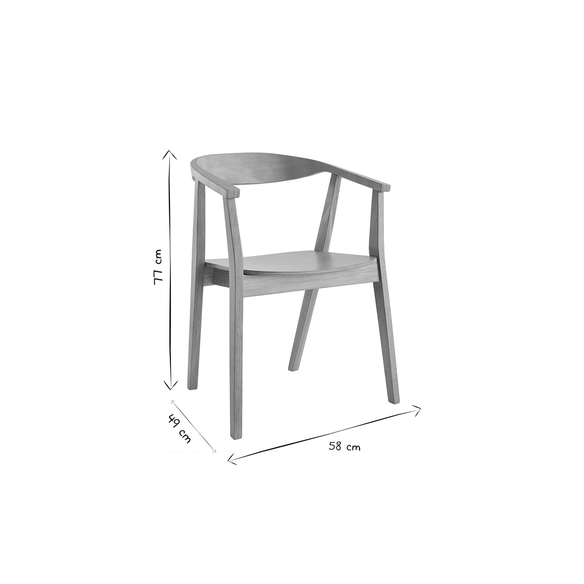 Chaises scandinaves en bois clair massif (lot de 2) BAHIA