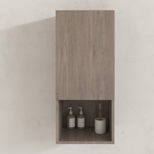 Colonne de rangement blanche - Porte et niche - 35x80x32.5 cm