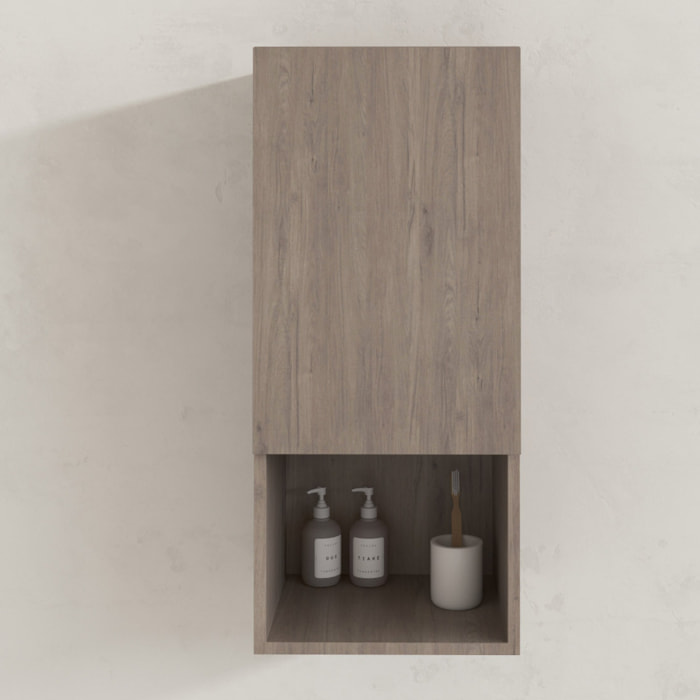 Colonne de rangement blanche - Porte et niche - 35x80x32.5 cm