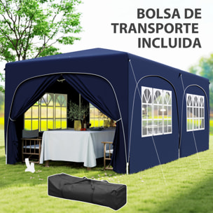 Carpa Plegable Gazebo 6x3 m Cenador Plegable con Altura Ajustable 6 Paredes Laterales Anti-UV y Bolsa de Transporte Pabellón de Jardín para Camping Fiestas