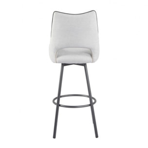 Chaise haute pivotante tissu & pieds métal - KEN