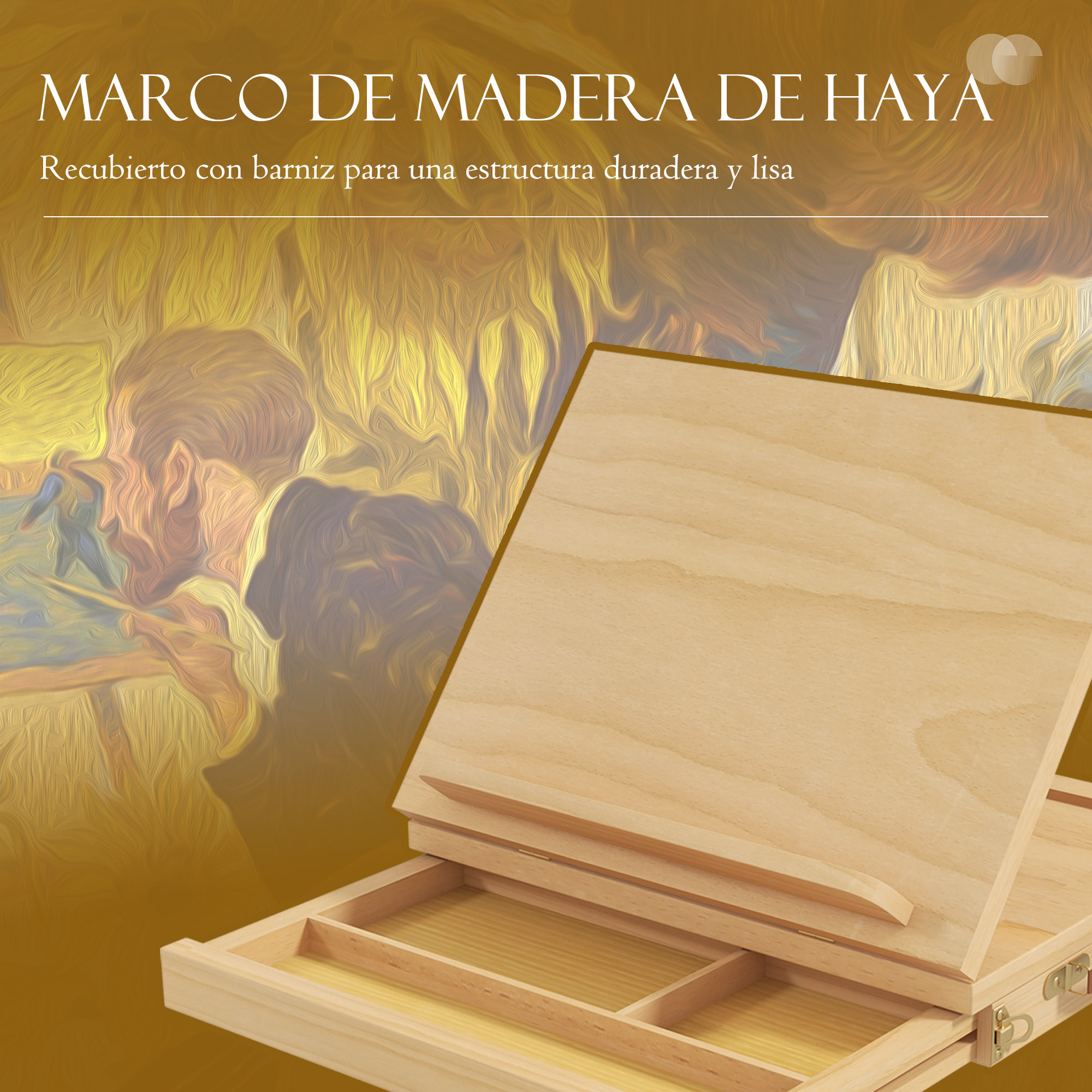 Caballete de Mesa Ajustable Caja de Caballete de Madera de Haya con Cajón de Almacenamiento Tablero de Dibujo y Bocetos Plegable para Adultos Principiantes Artistas 33,5x26x26 cm Natural