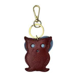 Llavero de corazón azul cielo Cheval Firenze búho burdeos