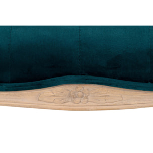 Pie Cama Velvet Capitone Patas Madera 110x36x47 Cm