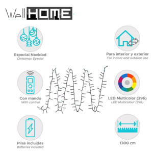 conjunto de luces snake con 396 led rgb con control remoto - 13 metros de longitud