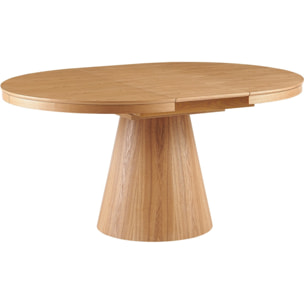 Table à manger ronde extensible 4/6 couverts effet Chêne - TRENTO