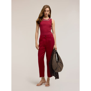 Motivi - Top con strass en el escote - Burgundy