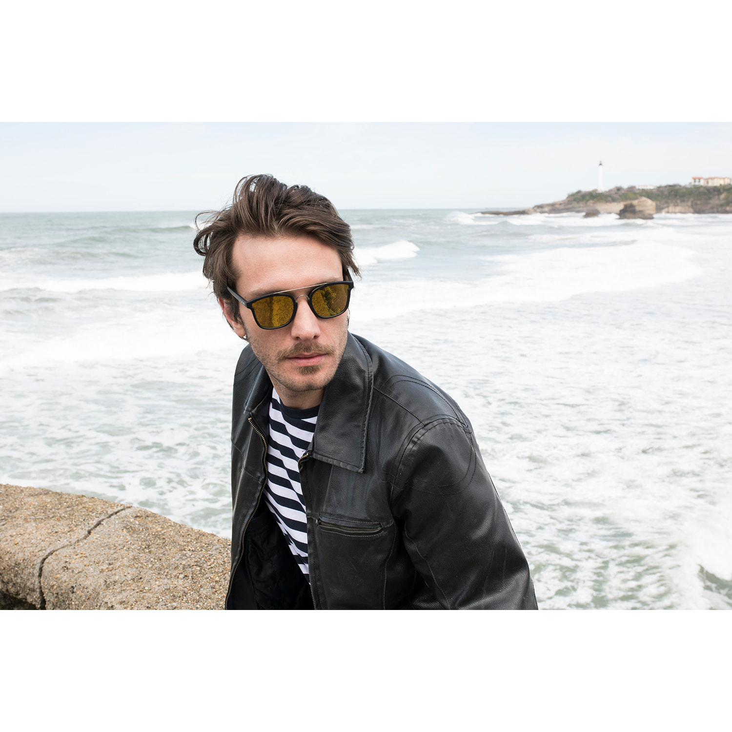 Gafas de sol PALO ALTO LIBREA - Negro mate / Plana revo dorada