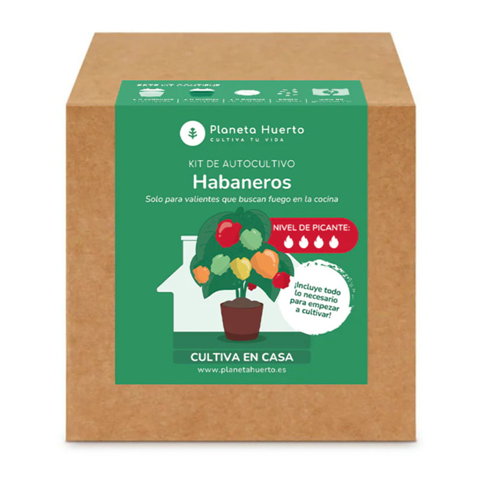 Kit de autocultivo Habaneros Planeta Huerto