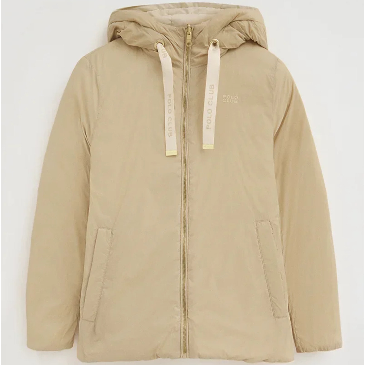 Chaqueta reversible Agueda color crema y beige con logo Polo Club