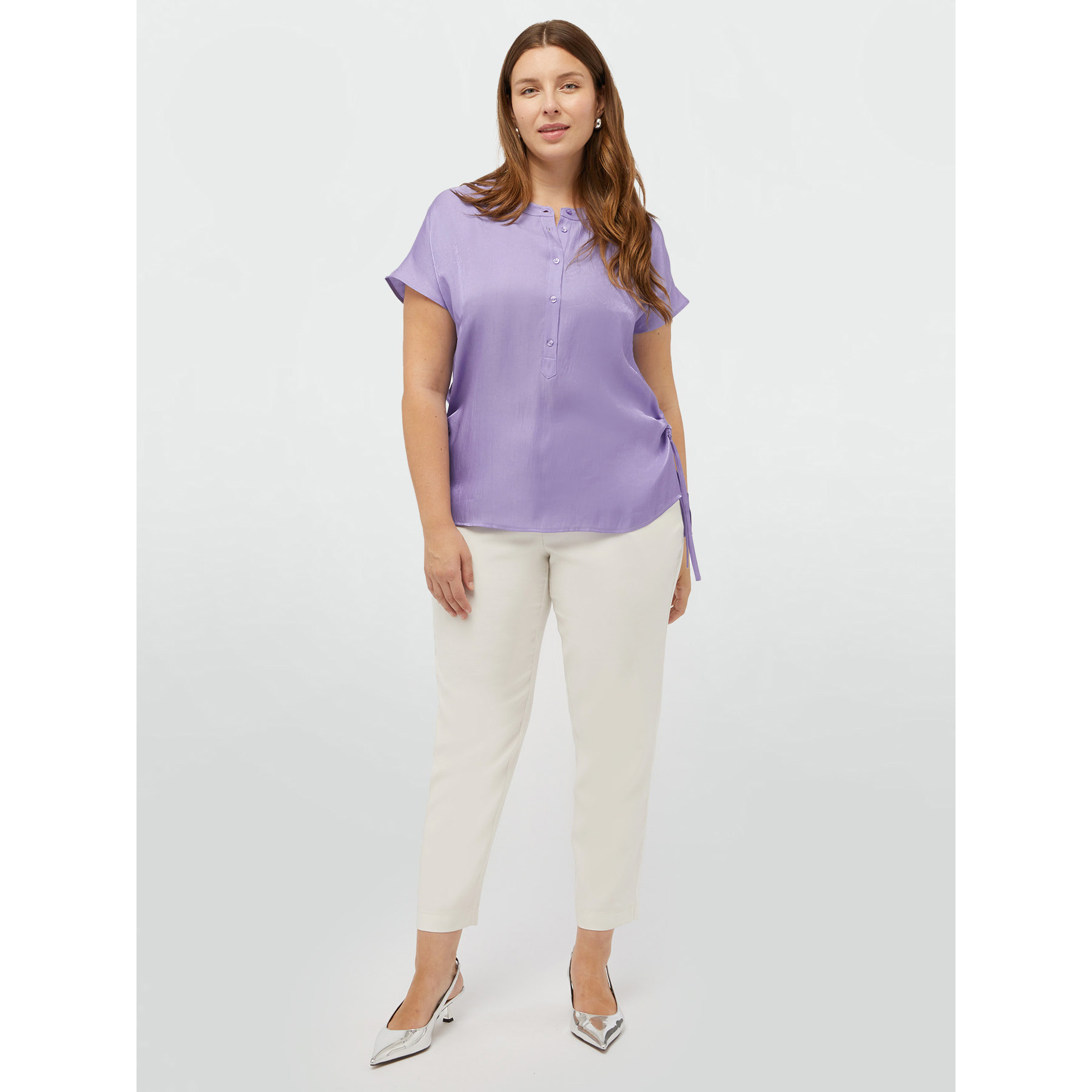 Fiorella Rubino - Blusa con coulisse laterali - Viola