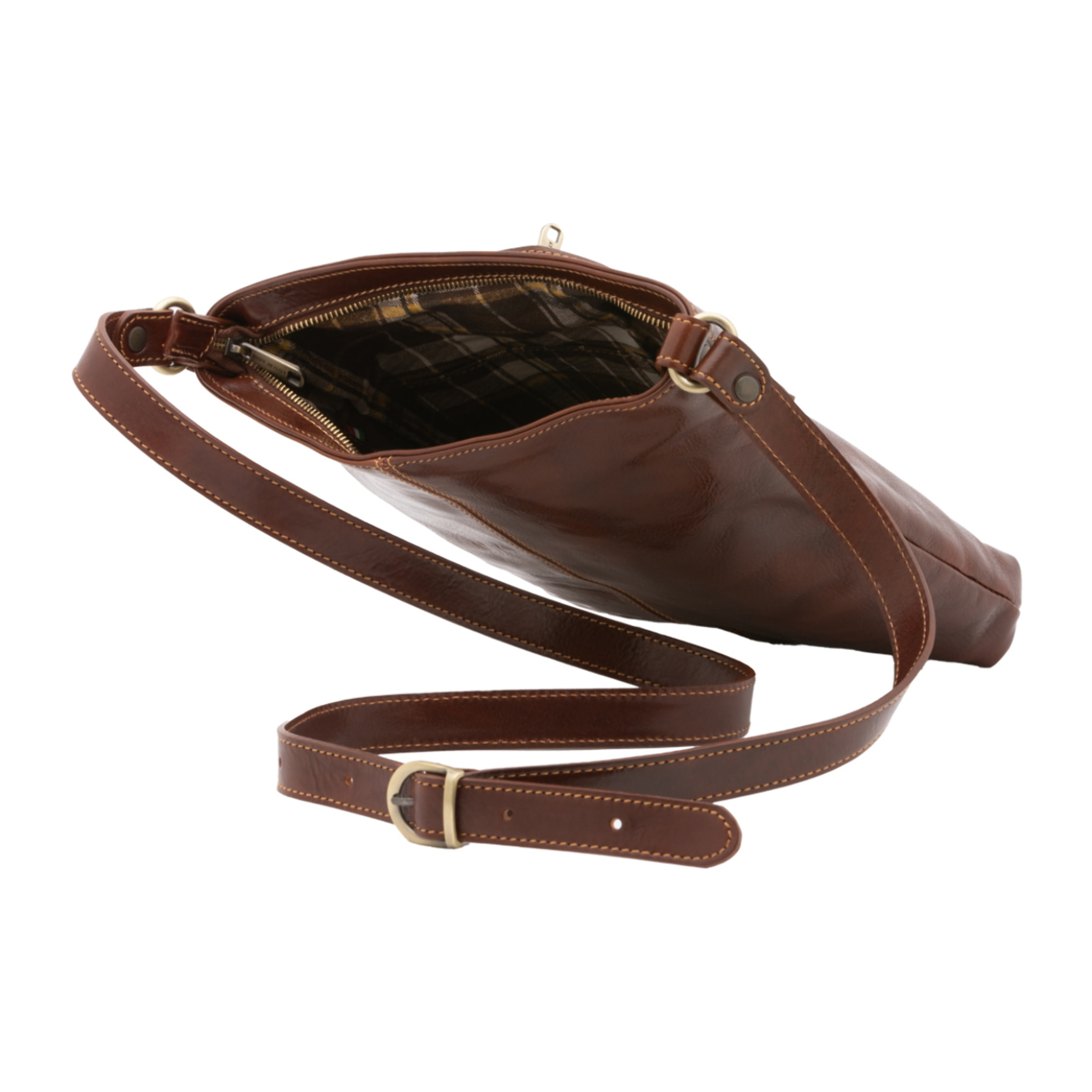 Borsa a tracolla  da uomo In Vera pelle Made in Italy 26x34x5 cm