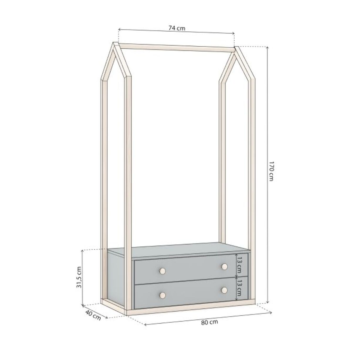 Perchero juvenil Misty Breeze Verde Salvia - Oak Soft