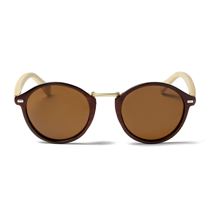 Gafas de sol OCEAN LILLE - Marrón claro nariz de metal plateado brillante bisagra de metal / Marrón