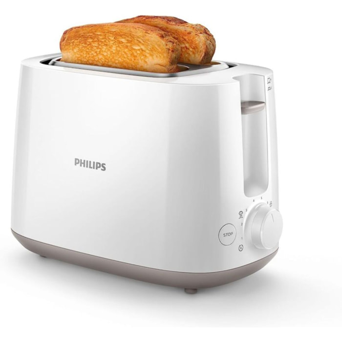 Grille-pain PHILIPS HD2581/00 Toaster blanc Daily, 2 fentes, 830W