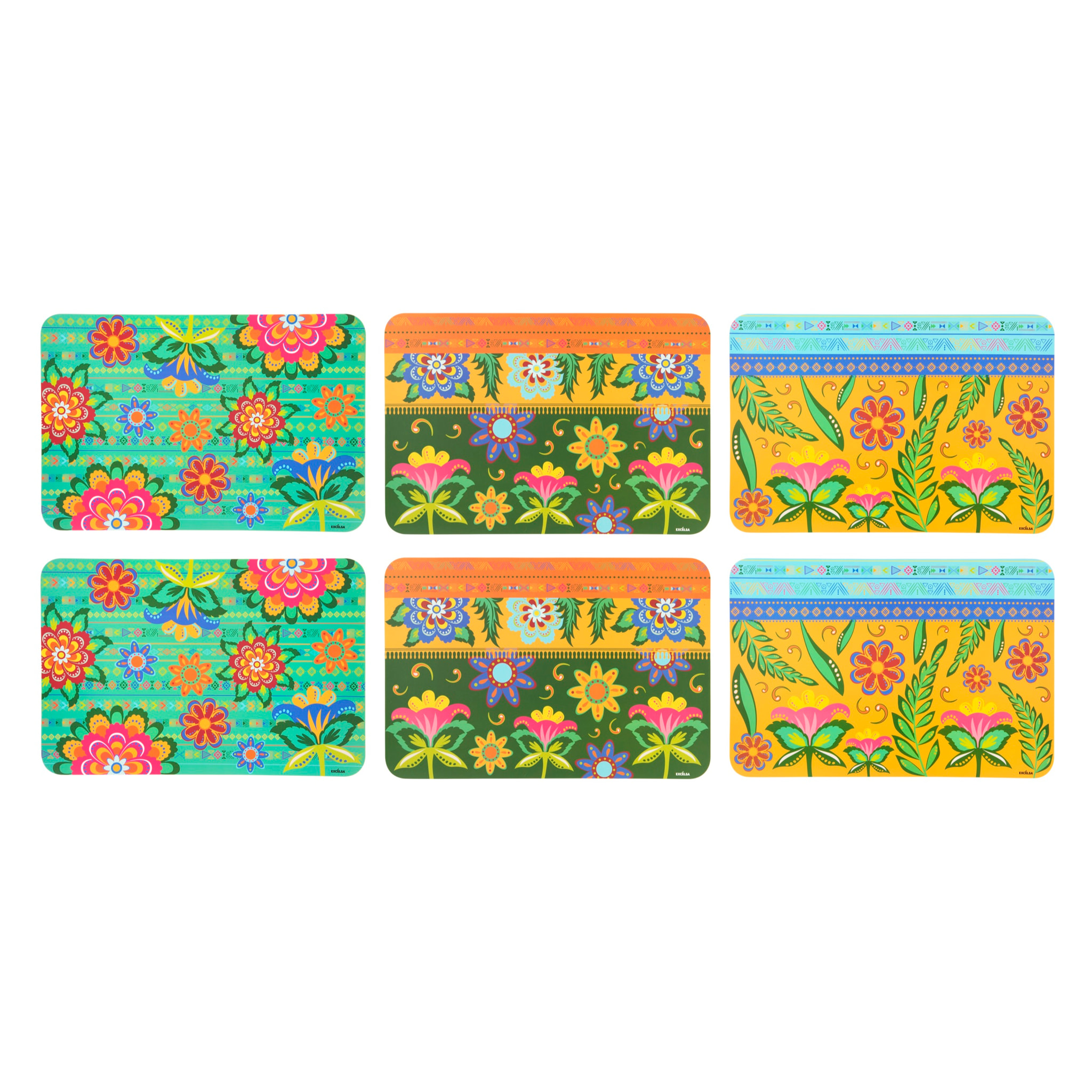 Set de 6 sets de table rectangulaires Excelsa – Gipsy Soul, Polypropylène Multicolore