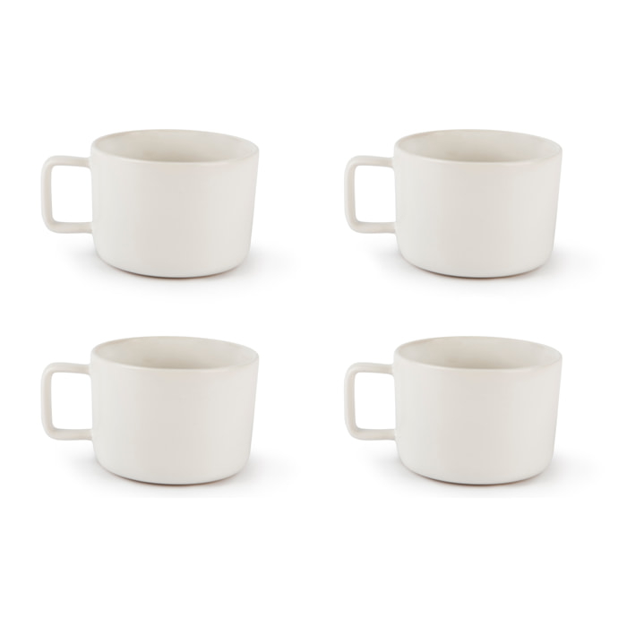 Set 4 tazze jumbo Excelsa Nordic, stoneware bianco
