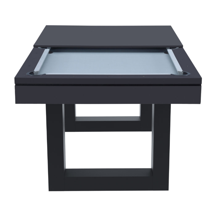 Table multi-jeux 3 en 1 billard et ping-pong en bois noir ARIES