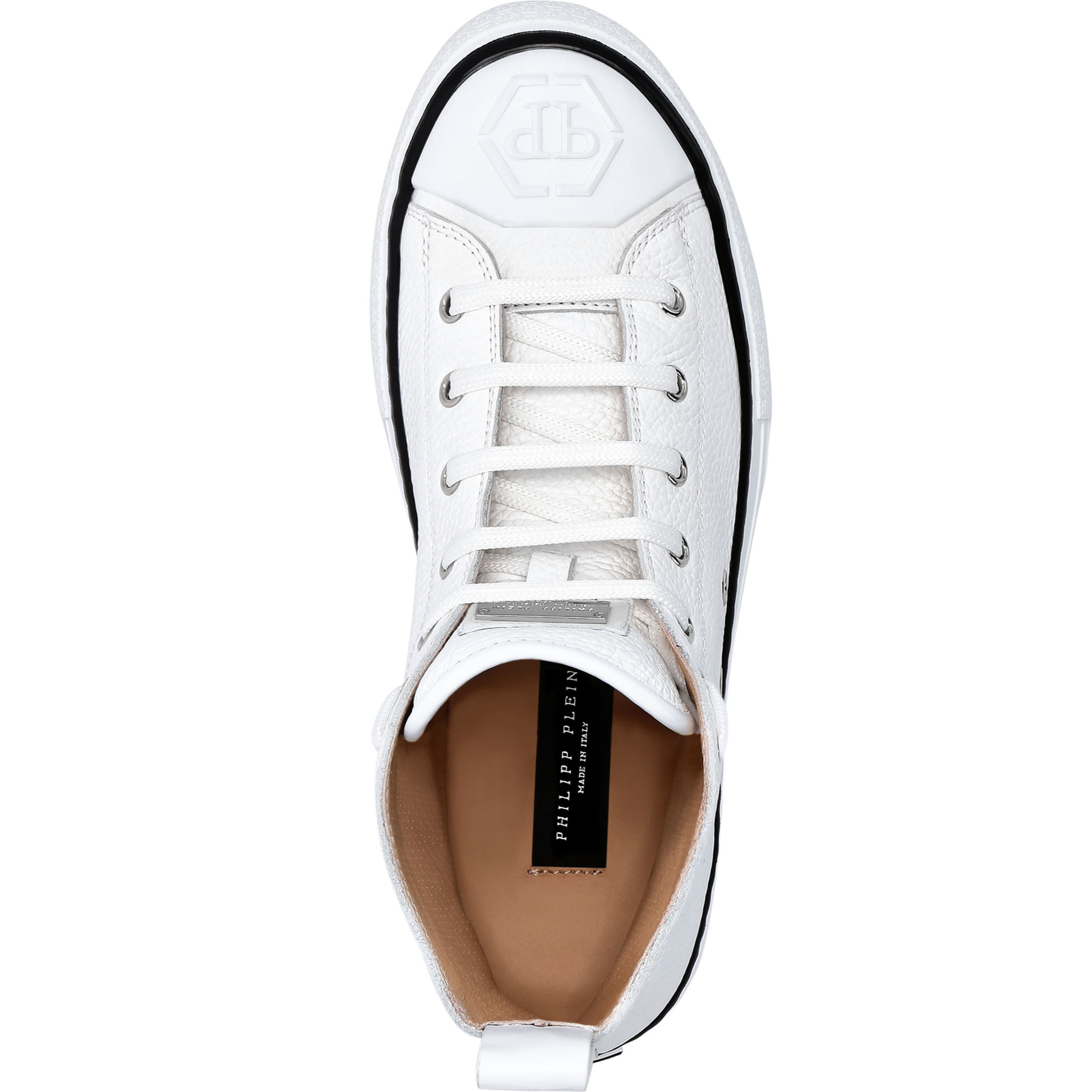 PHILIPP PLEIN Leather Hi-Top Sneakers Megastar