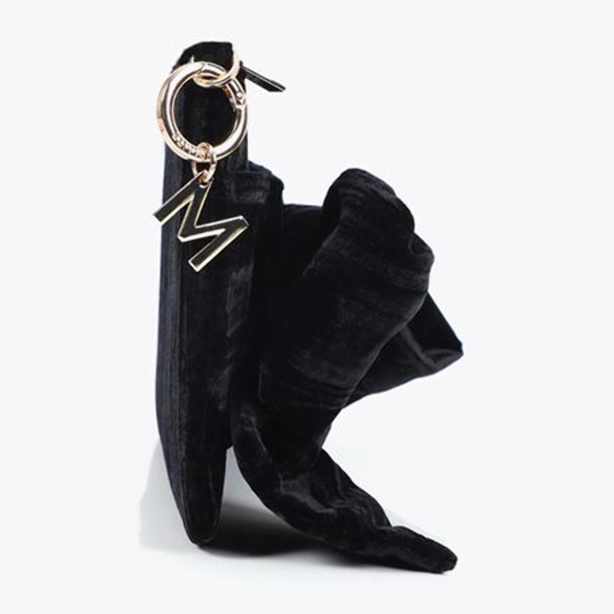 Borsa in velluto con fiocco frontale