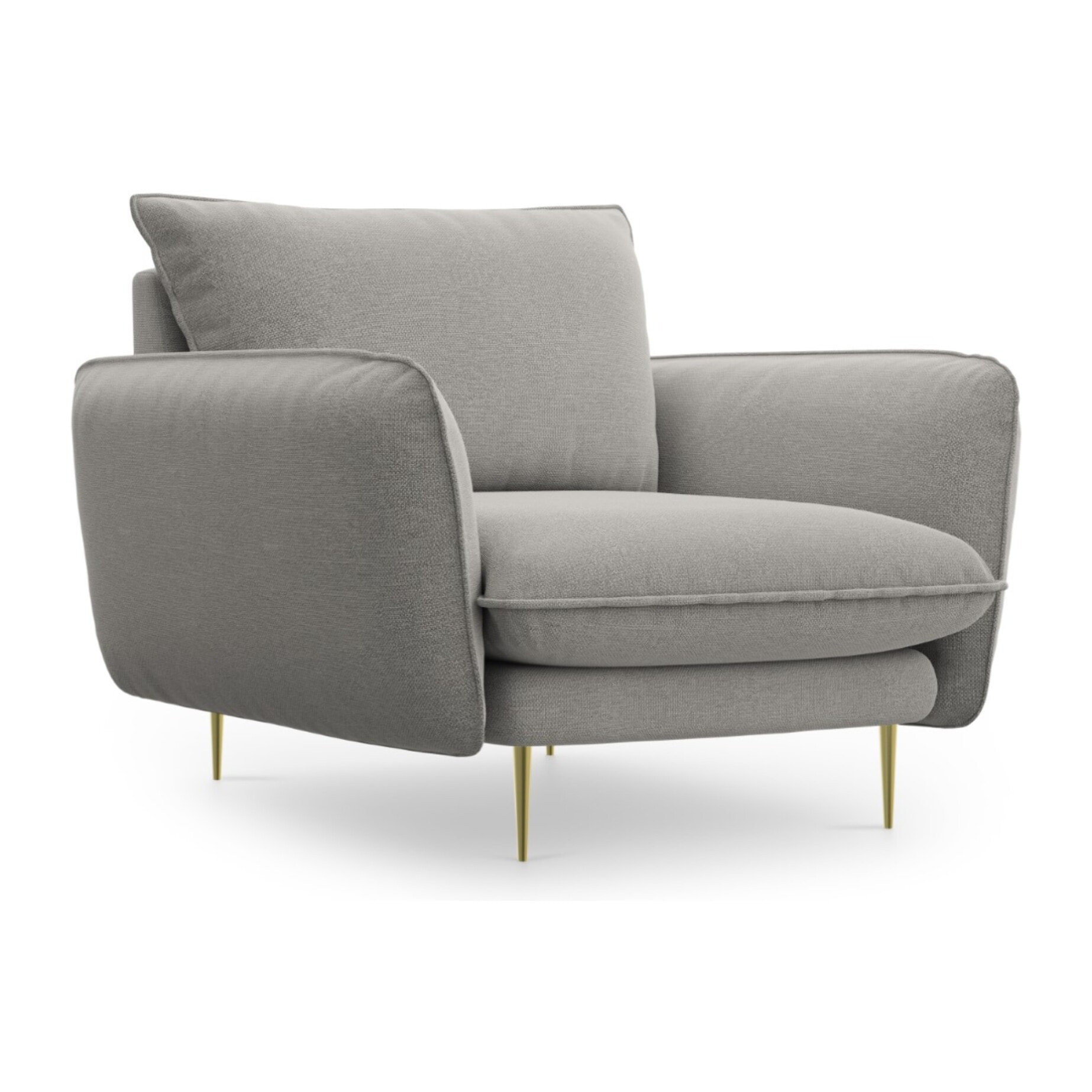 Fauteuil "Vienna" en tissu structurel gris clair