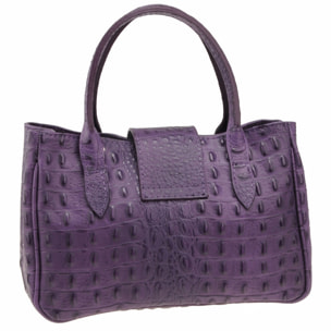 Borse Donna colore Viola-in pelle Made in Italy 17x26x12 cmcm