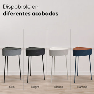Mesa auxiliar altavoz portátil con sonido de 20W, Bluetooth, Base de carga inalámbrica, batería de 2500mAh. Mesilla o mesita para dormitorio o sala de estar - TD Systems SM20B11PGC [Gris claro]