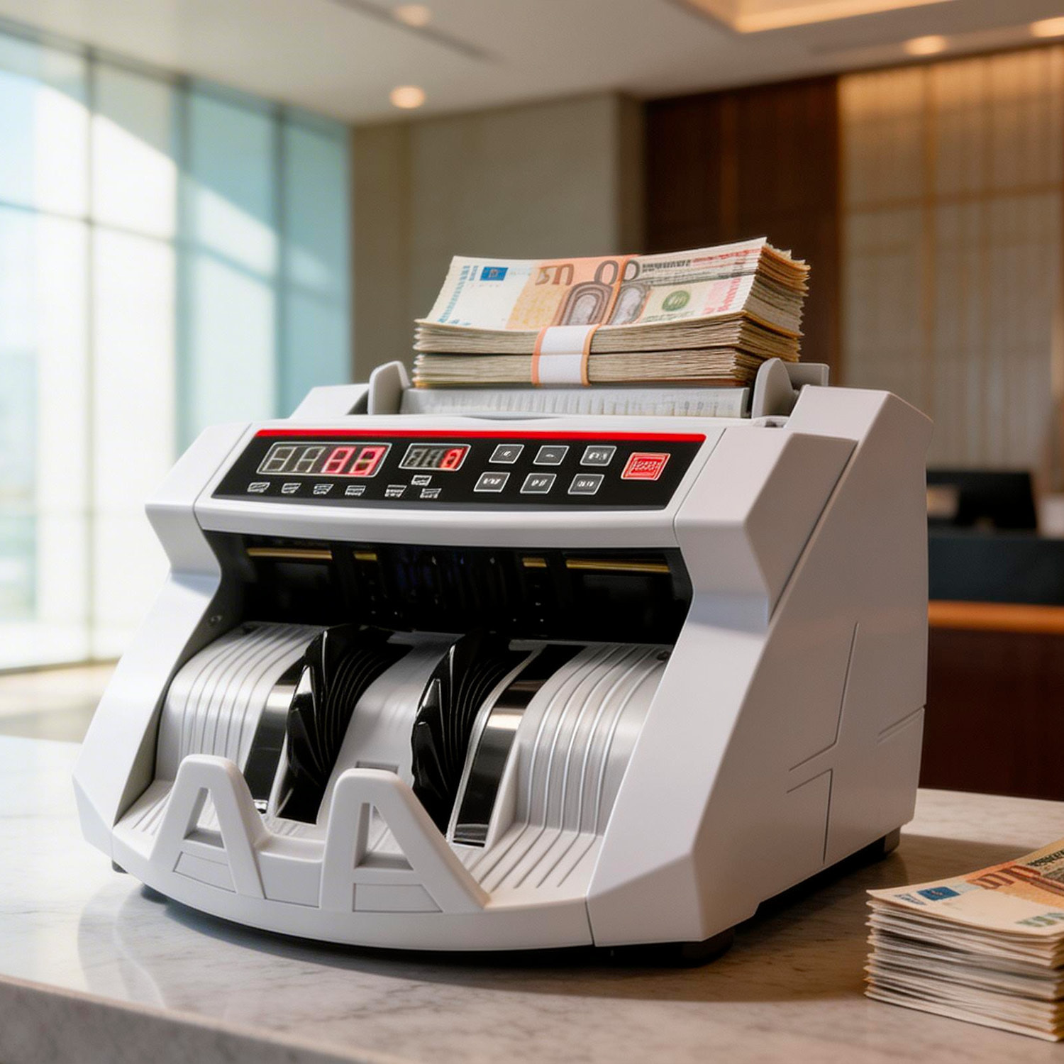 Conta Banconote Professionale Con Display LED E Rilevatore Banconote False UV/MG 1000 Banconote Al Min Display Esterno Remoto