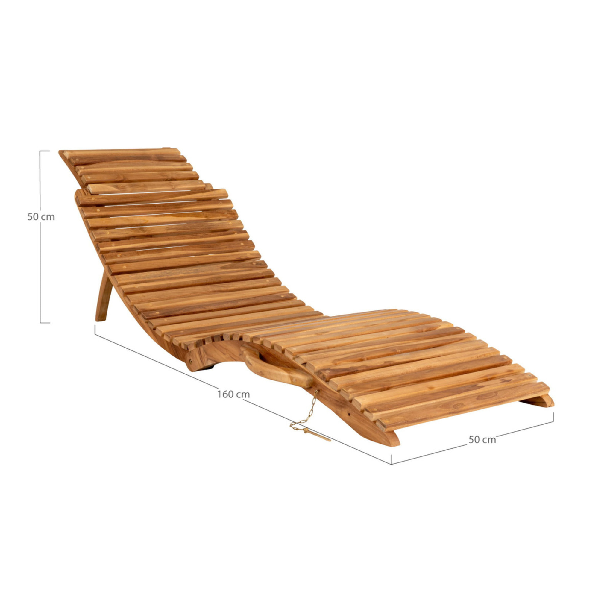 Sdraio da giardino Arrieta in teak naturale