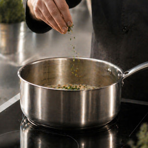 Lot de 3 casseroles en acier inoxydable - tous feux TRIPLY