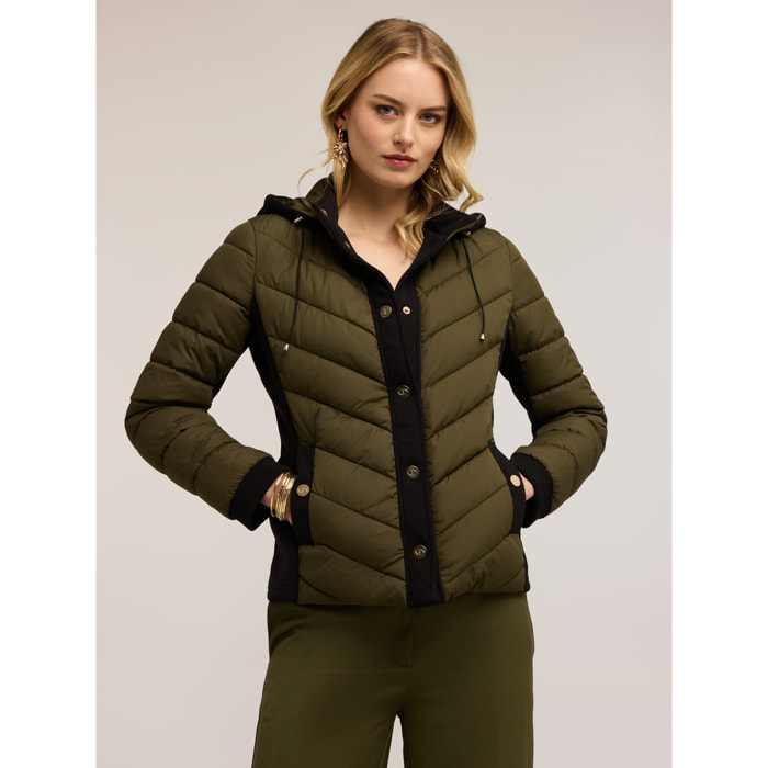 Motivi - Piumino lightweight bimaterico - Verde militare