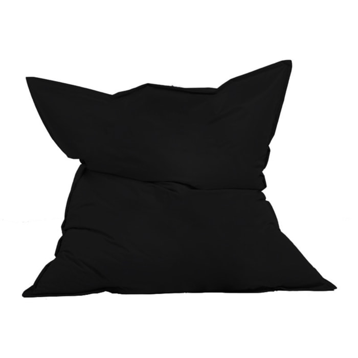 Pouf rectangulaire d'extérieur XXL 180x140cm noir THIES