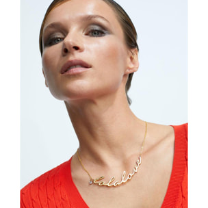 Collana essenziale con catena d'amore scritta a mano da Lola