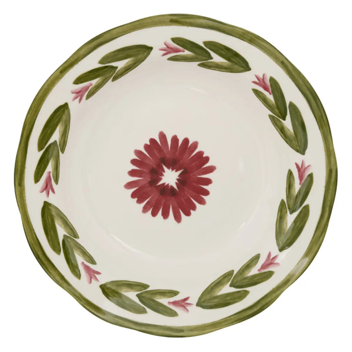Lot de 6 assiettes creuses Mona ronde D.22,3cm vert
