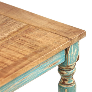 Tavolino quadrato in legno di mango azzurro decapato 40x40x40 cm - Salento