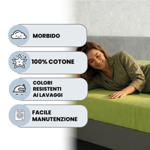 LENZUOLO SOTTO CON ANGOLI MAX COLOR, 100% COTONE MADE IN ITALY - PIAZZA E MEZZA FRANCESE