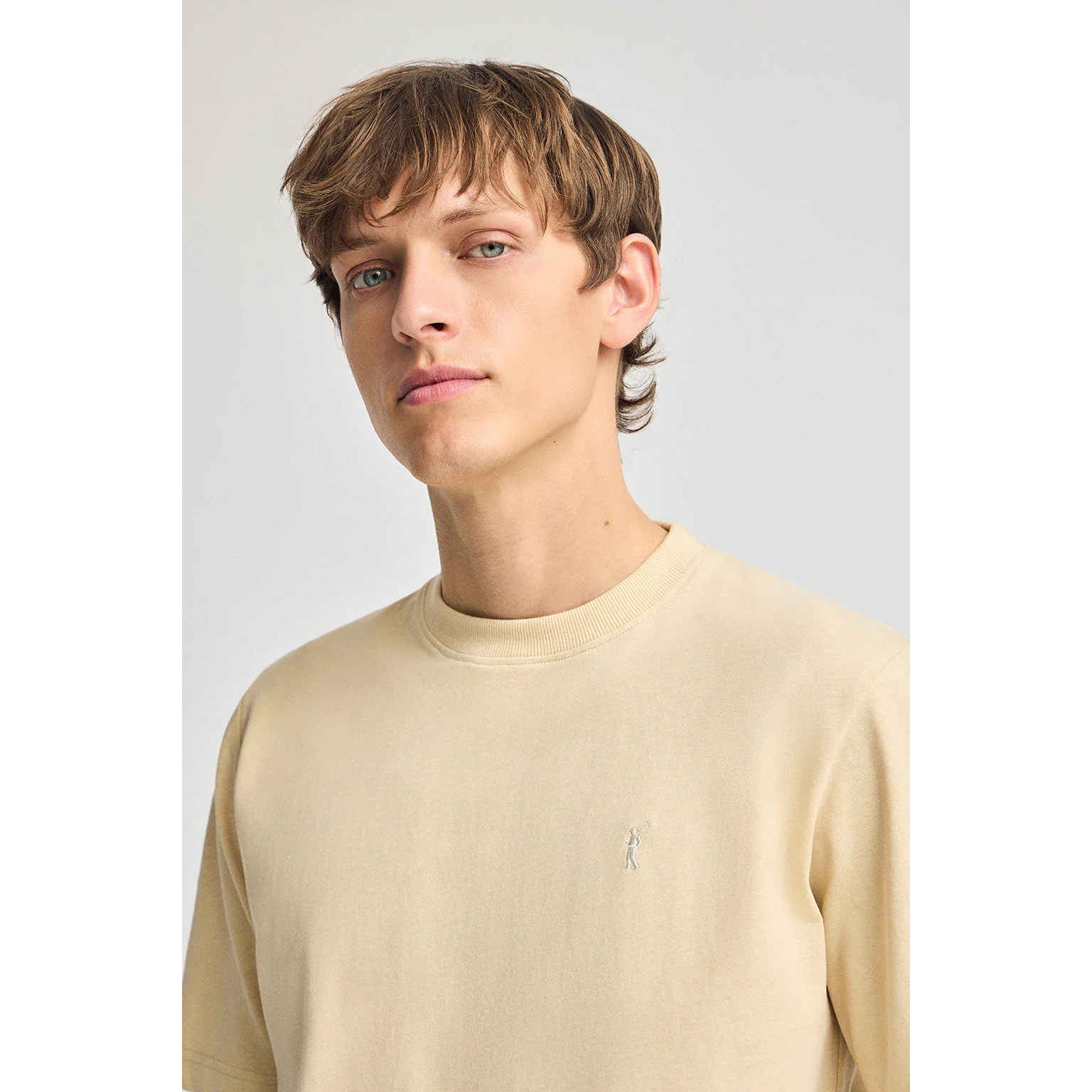 Maglietta avorio in cotone con ricamo Rigby Go