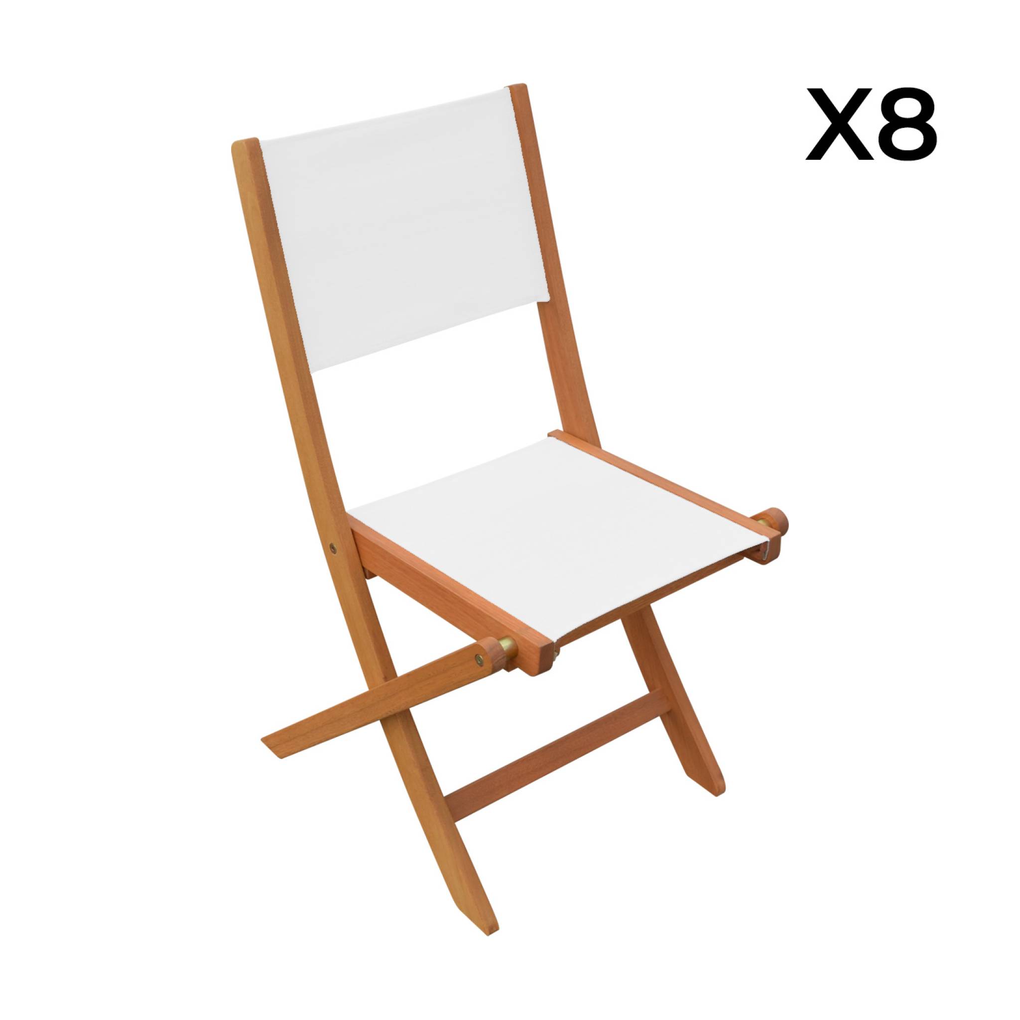 Table de jardin extensible bois d'eucalyptus + 8 assises ARBO + ALMERIA