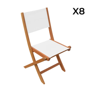 Table de jardin extensible bois d'eucalyptus + 8 assises ARBO + ALMERIA