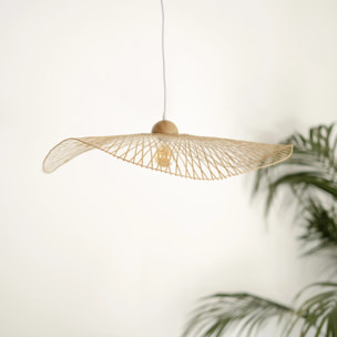 Suspension D75 cm en bambou avec fil blanc - Jipi