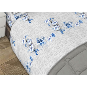 Completo Lenzuola 100% Cotone Mirta Azzurro