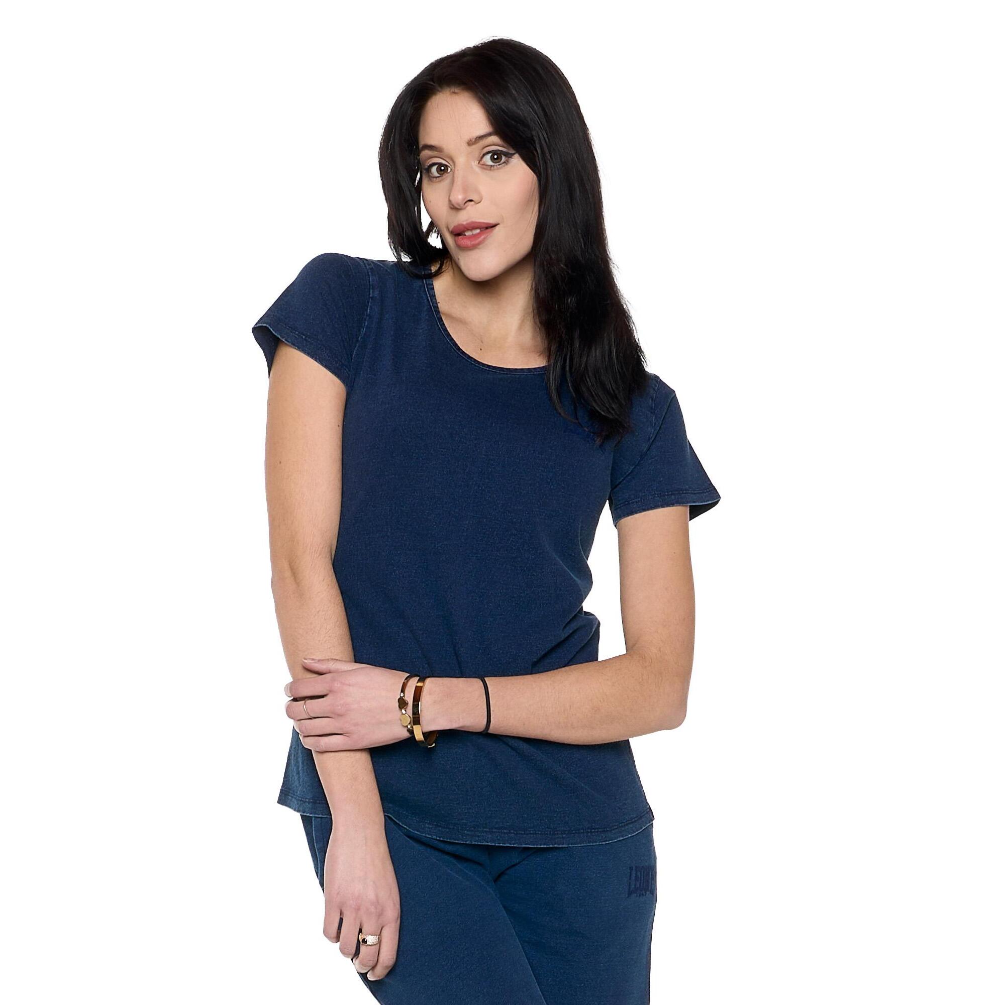 T-shirt da donna a manica corta in denim 'Indaco'