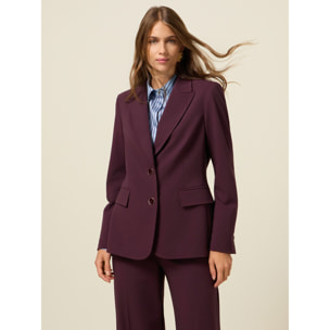 Oltre - Blazer in flanella misto viscosa - Bordeaux