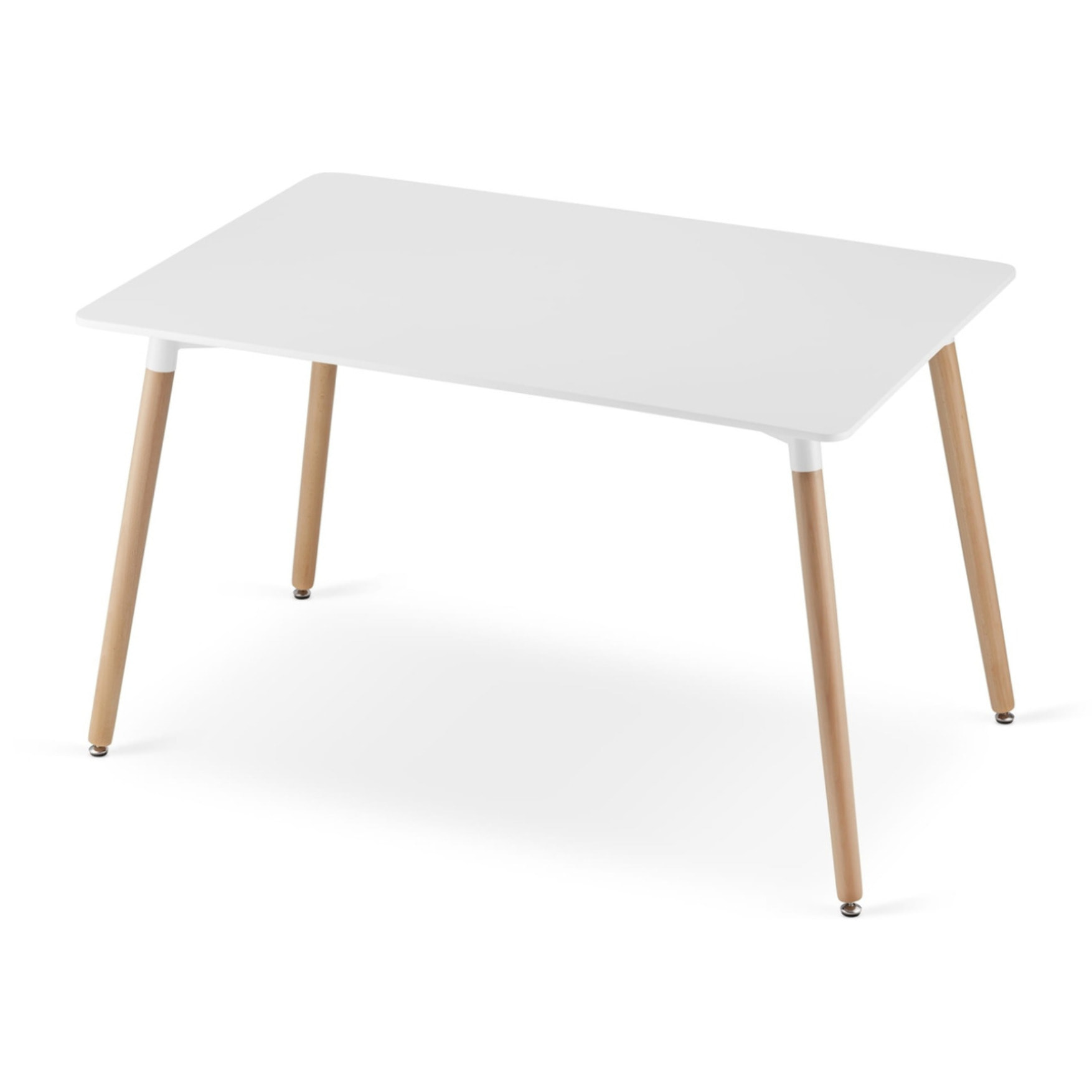 Tavolo da pranzo ADRIA scandinavo bianco e faggio 120x80 cm