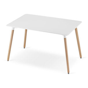 Tavolo da pranzo ADRIA scandinavo bianco e faggio 120x80 cm